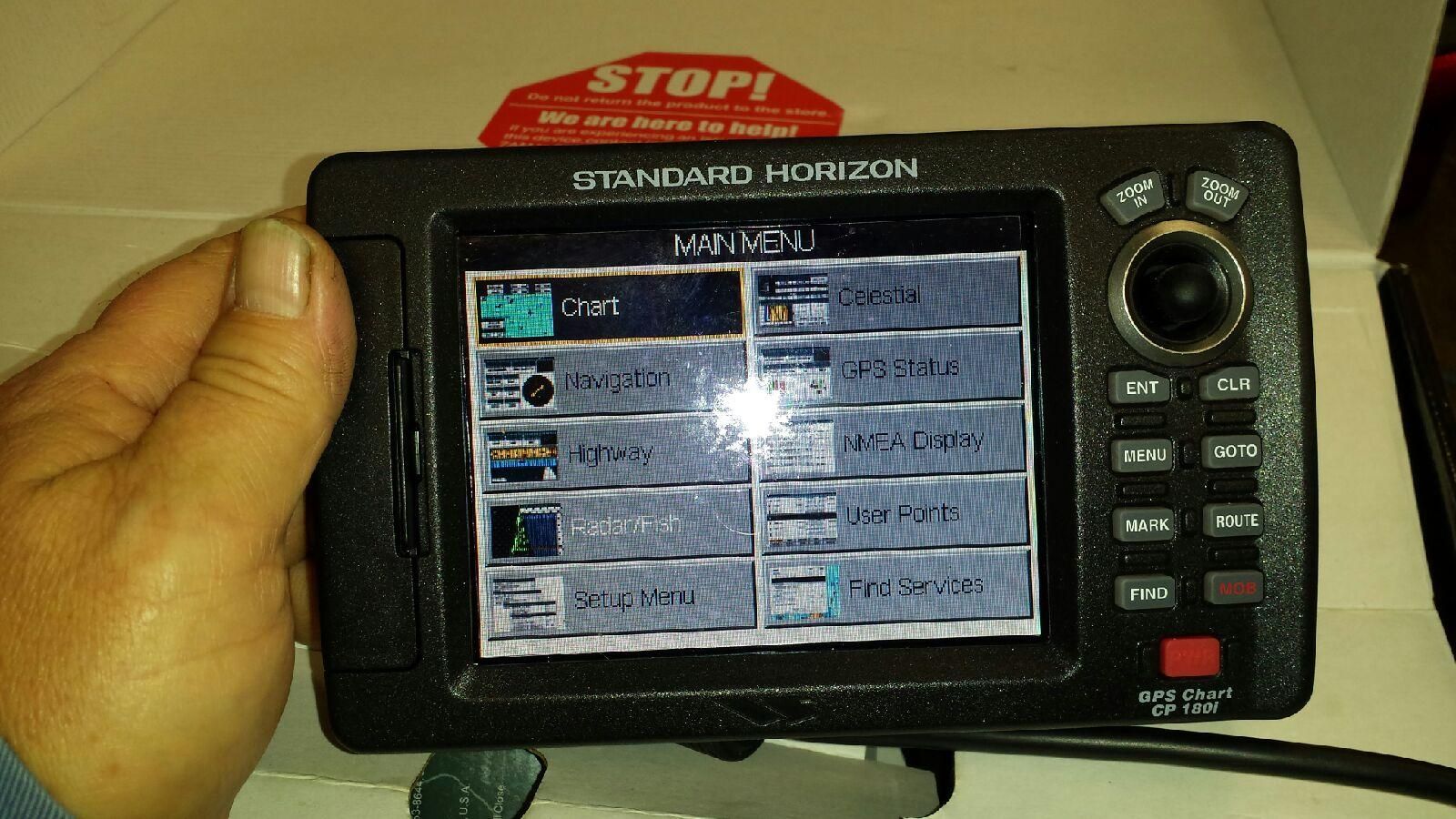 Standard Horizon CP180i Chartplotter with CMap card 500 Bloodydecks